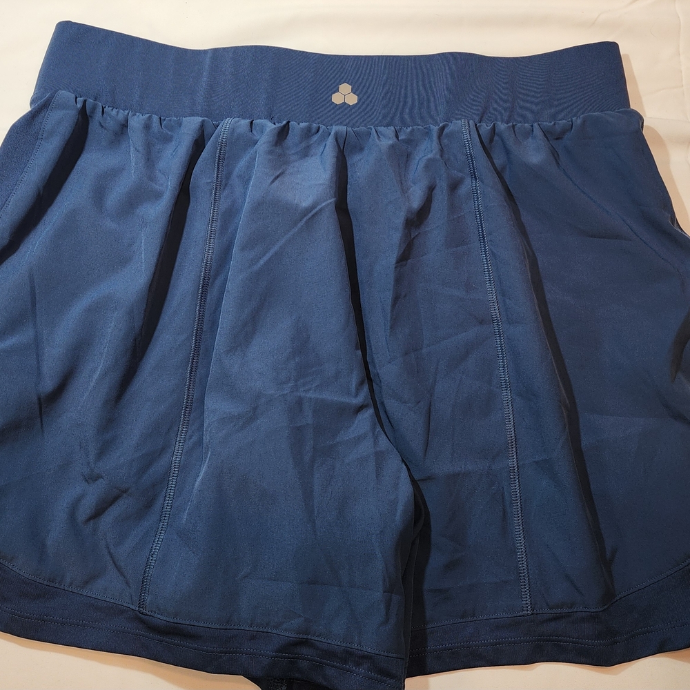 TEK GEAR womens Blue Athletic Shorts Size Extra Large